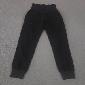 FIGS Scrub Pants Womens Small Black Zamora Maternity Jogger FIONx Stretch Pocket